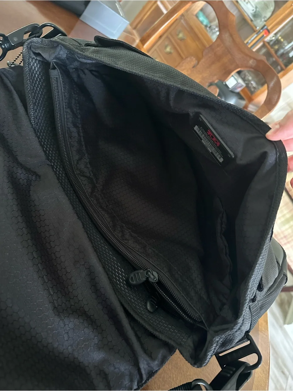 Tumi Black Nylon Messenger Bag with Shoulder Strap